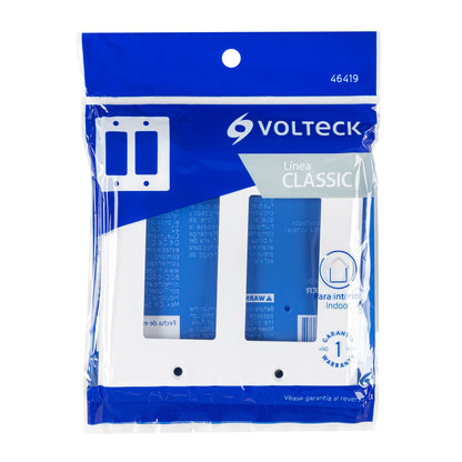 Placa 2 ventanas, de policarbonato, línea Classic, Volteck PPDO-CL 46419 MM00