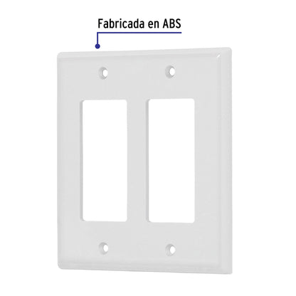 Placa 2 ventanas, de policarbonato, línea Classic, Volteck PPDO-CL 46419 MM00