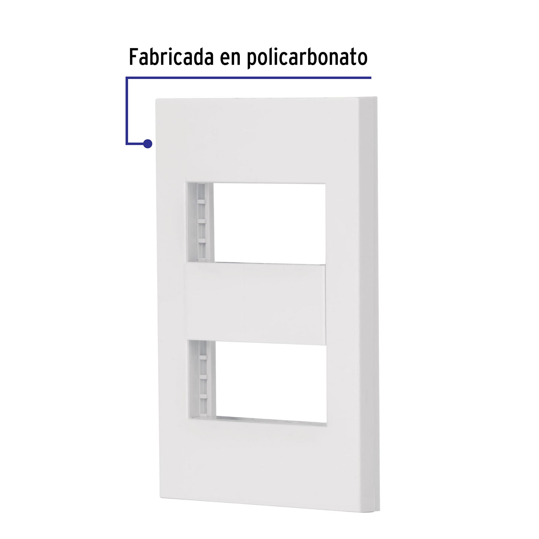 Placa 2 ventanas, 1 módulo, línea Española, color blanco PPDO-EB 47063 MM00