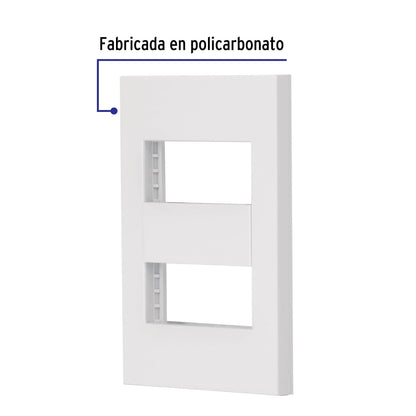 Placa 2 ventanas, 1 módulo, línea Española, color blanco PPDO-EB 47063 MM00