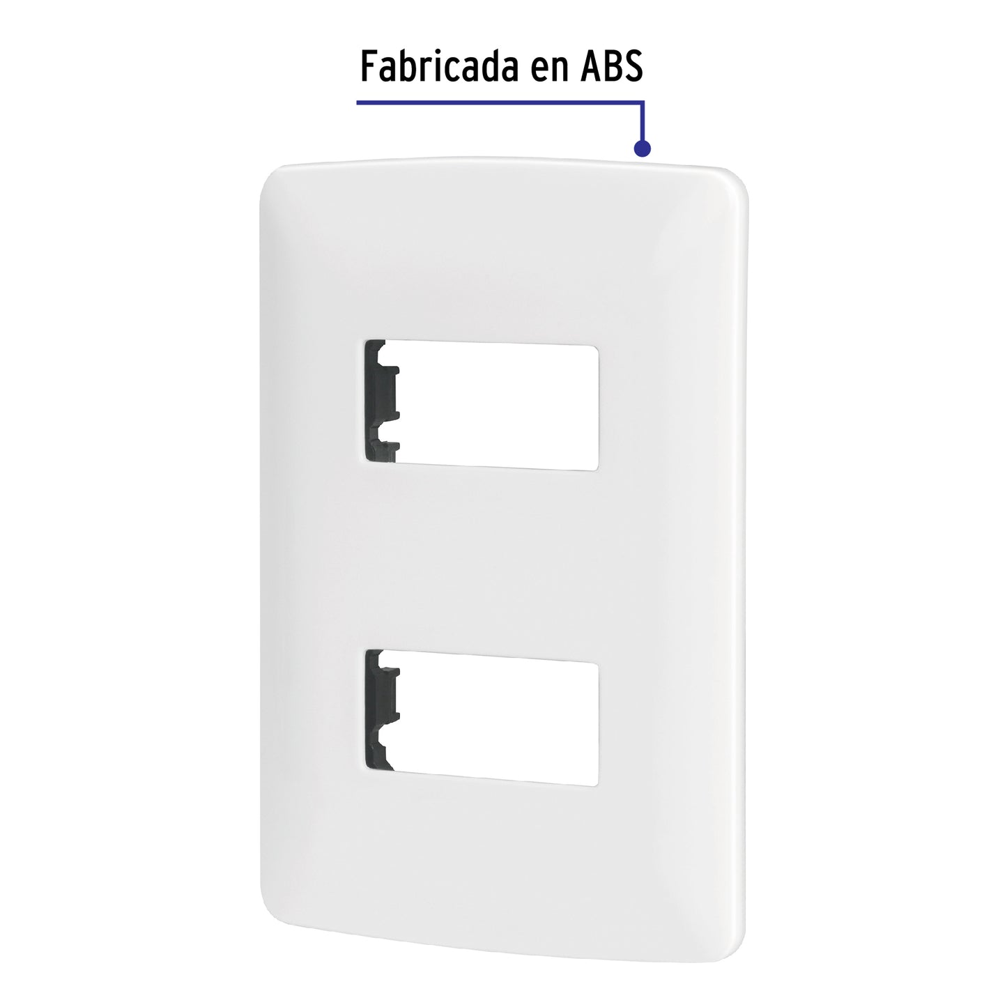 Placa 2 módulos de ABS, línea Italiana, color blanco PPDO-IB 48133 MM00