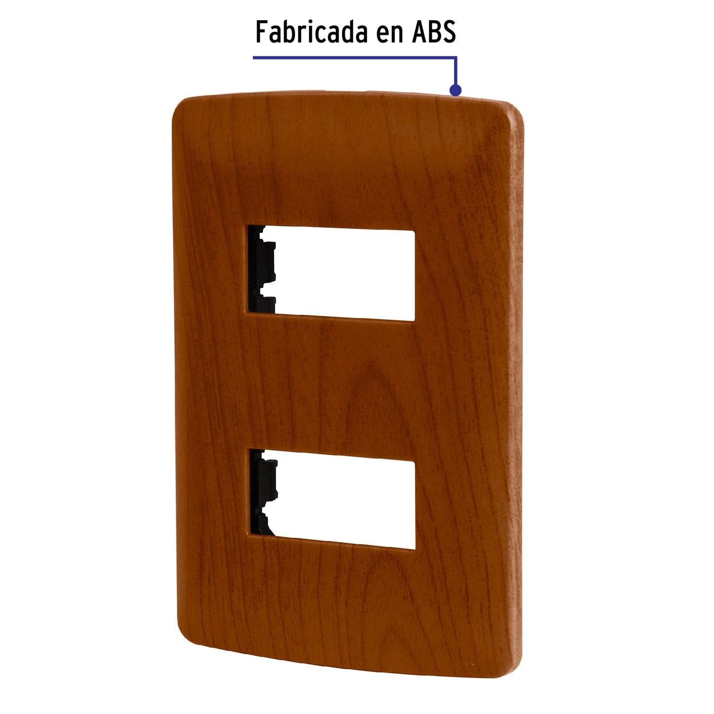 Placa 2 módulos de ABS, línea Italiana, acabado madera PPDO-IM 46393 MM00