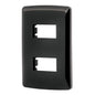 Placa 2 modulos, Italiana, color negro, Volteck PPDO-IN 40137 MM00