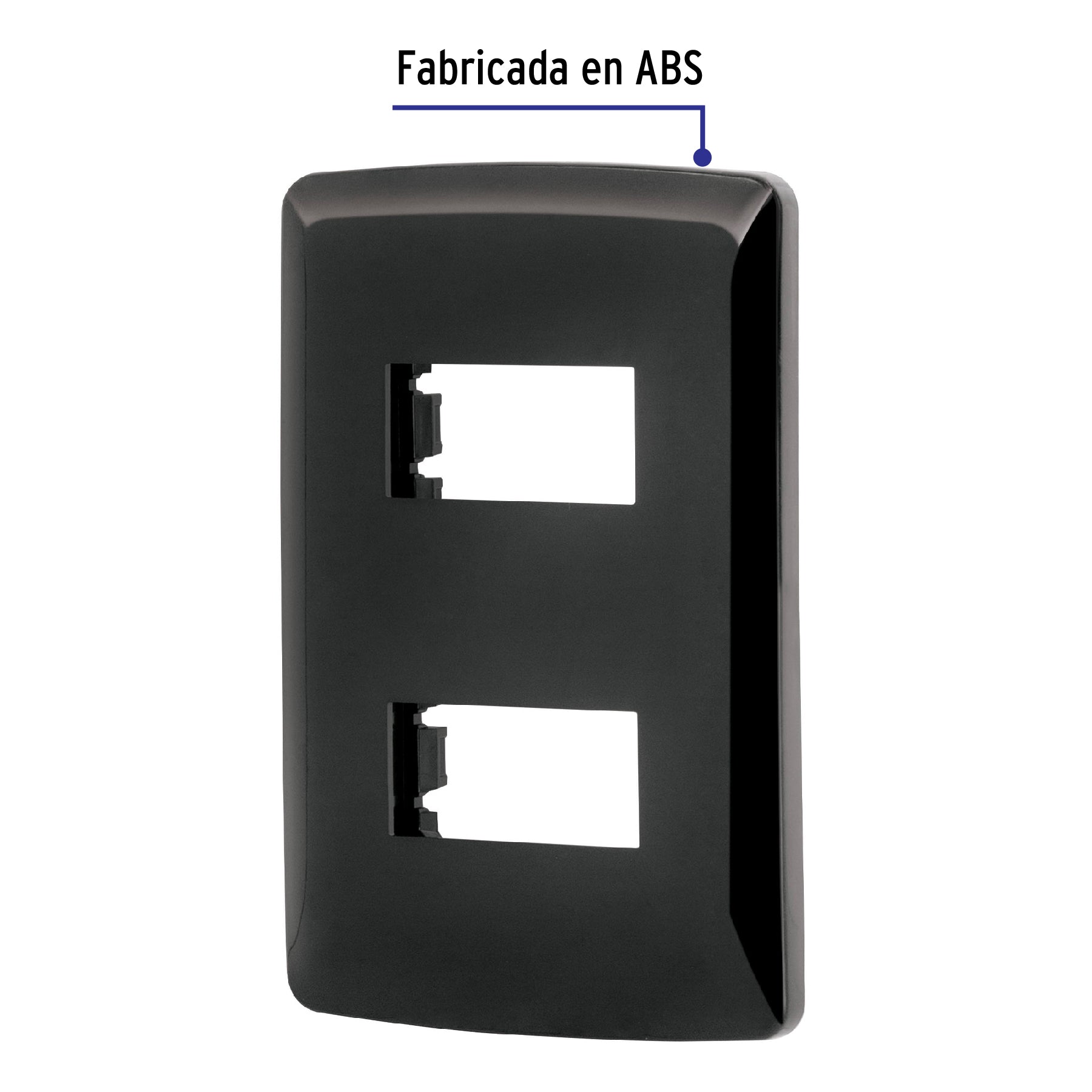 Placa 2 modulos, Italiana, color negro, Volteck PPDO-IN 40137 MM00