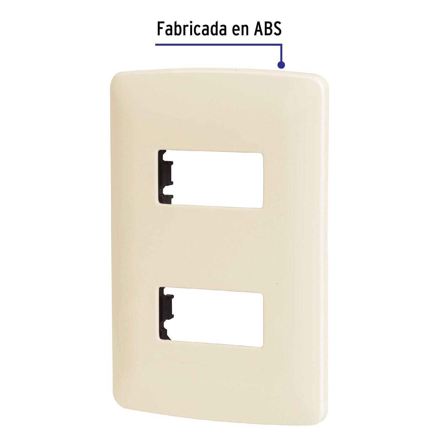 Placa 2 módulos de ABS, línea Italiana, color marfil PPDO-I 48089 MM00