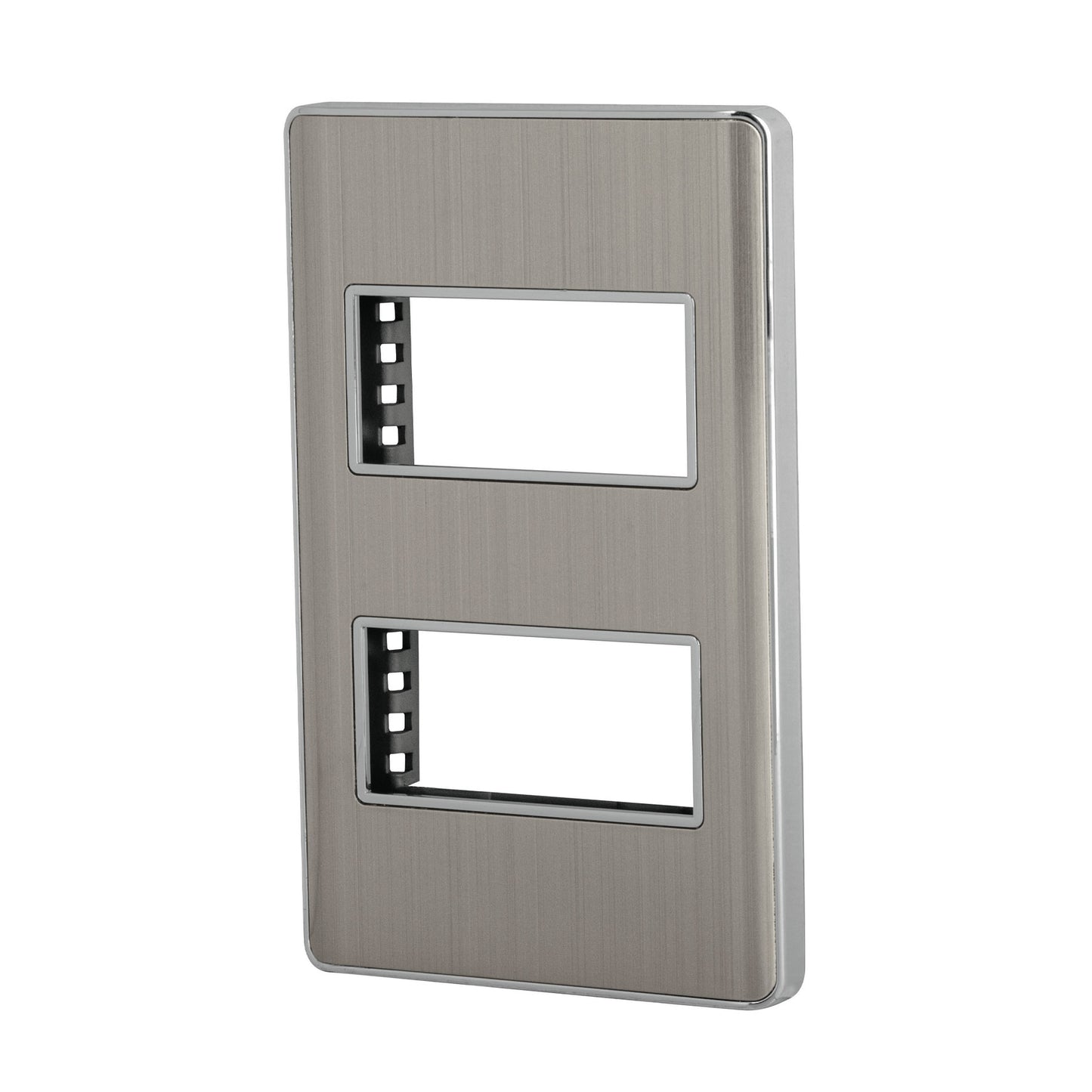 Placa de acero inox con 2 ventanas 1 módulo, línea Lisboa PPDO-LA 47817 MM00