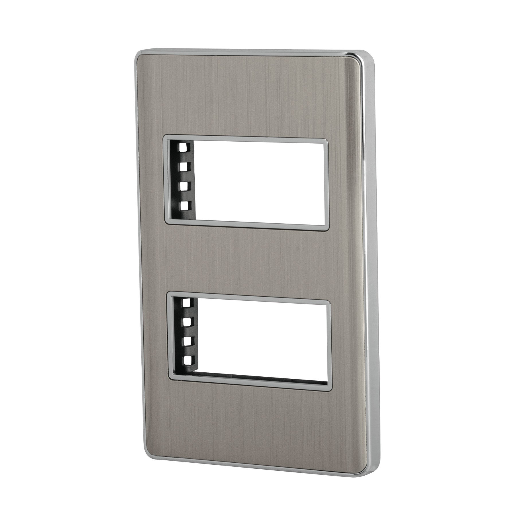 Placa de acero inox con 2 ventanas 1 módulo, línea Lisboa PPDO-LA 47817 MM00