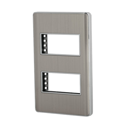 Placa de acero inox con 2 ventanas 1 módulo, línea Lisboa PPDO-LA 47817 MM00