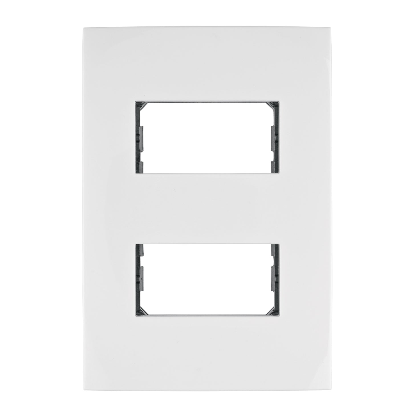 Placa 2 módulos de ABS, línea Oslo, color blanco, Volteck PPDO-OB 48304 MM00