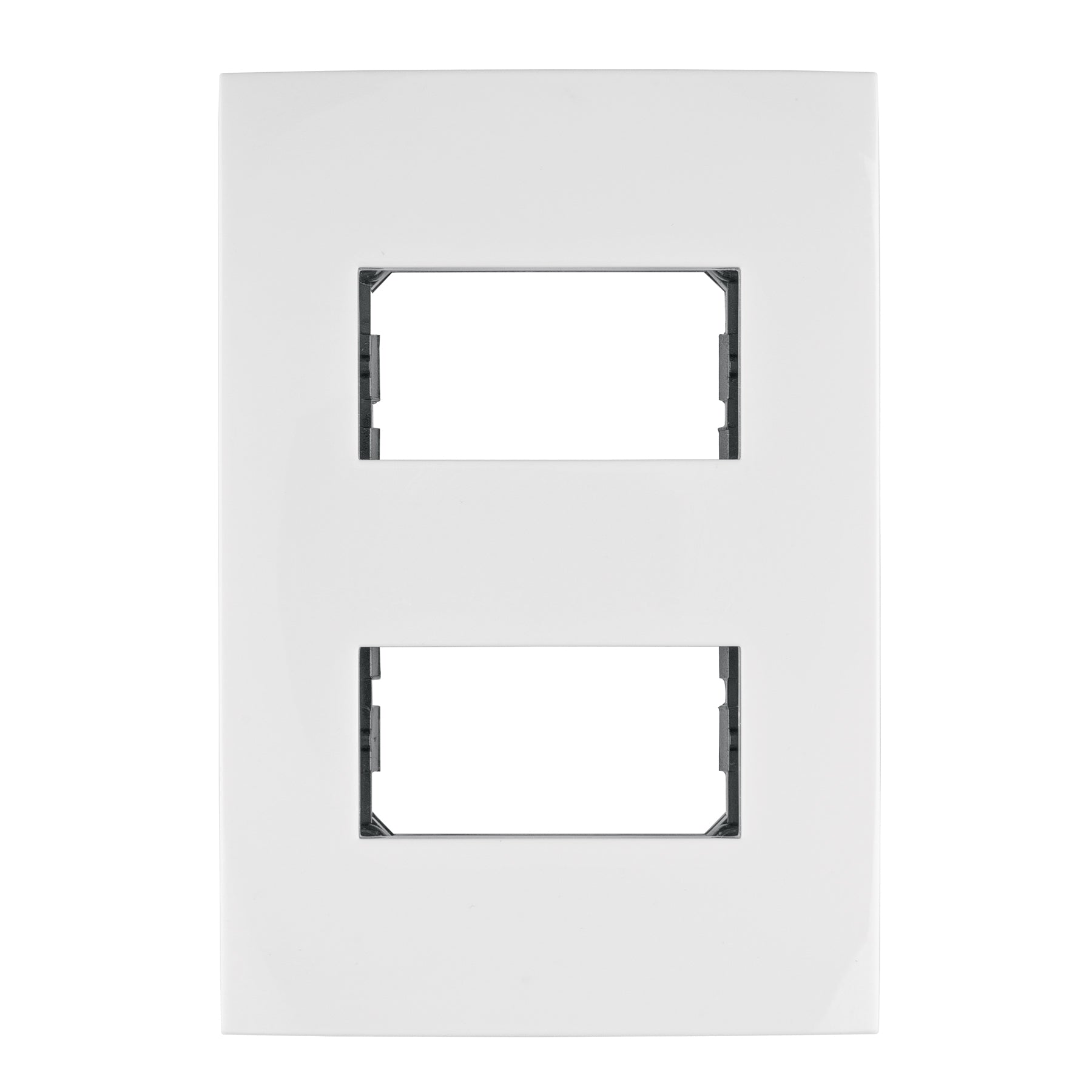 Placa 2 módulos de ABS, línea Oslo, color blanco, Volteck PPDO-OB 48304 MM00