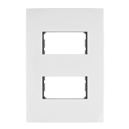 Placa 2 módulos de ABS, línea Oslo, color blanco, Volteck PPDO-OB 48304 MM00