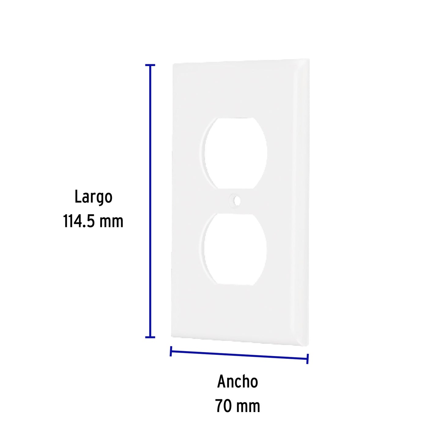 Placa de ABS dúplex, Standard, blanco Volteck PPDO-SB 40241 MM00