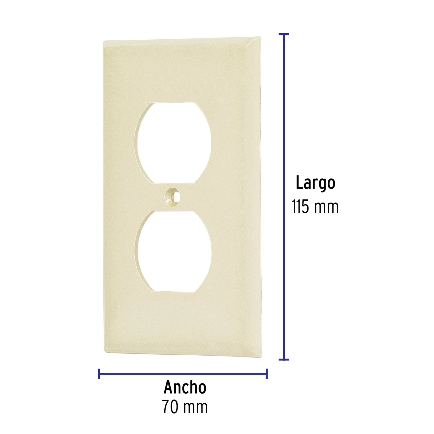 Placa de ABS dúplex, Standard, marfil, Volteck PPDO-S 46406 MM00