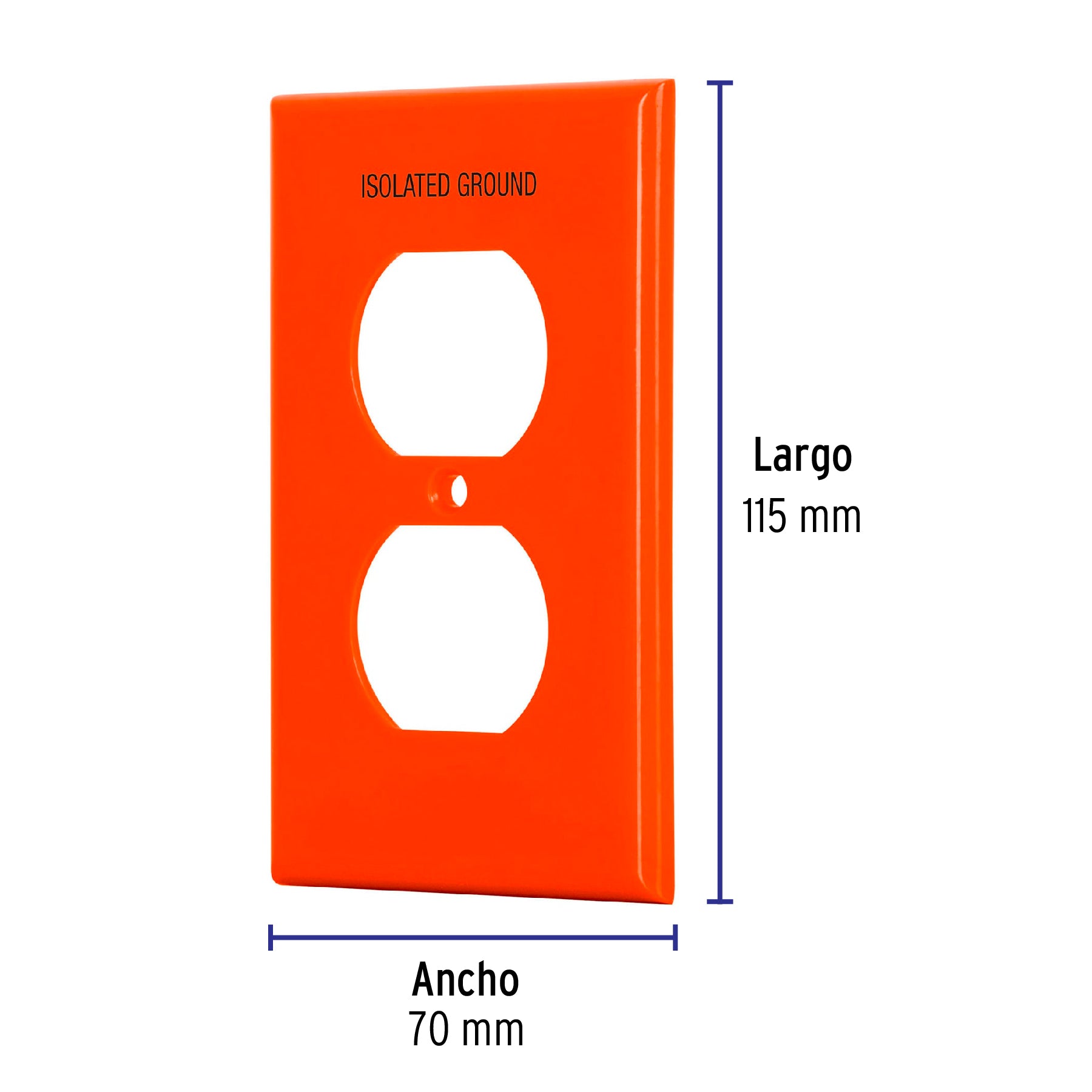 Placa para contacto dúplex tierra aislada, línea estándar PPDO-TAS 46409 MM00