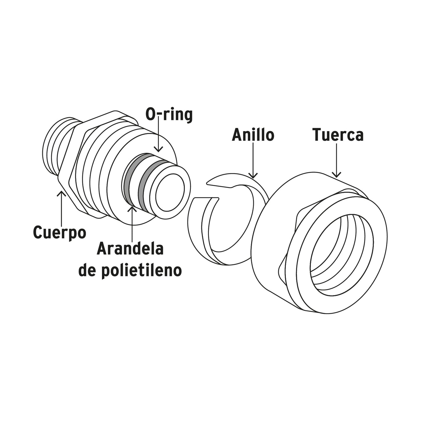 Cople de compresión para PEALPE, 1/2', Foset PPG-12CM 45913 MM00