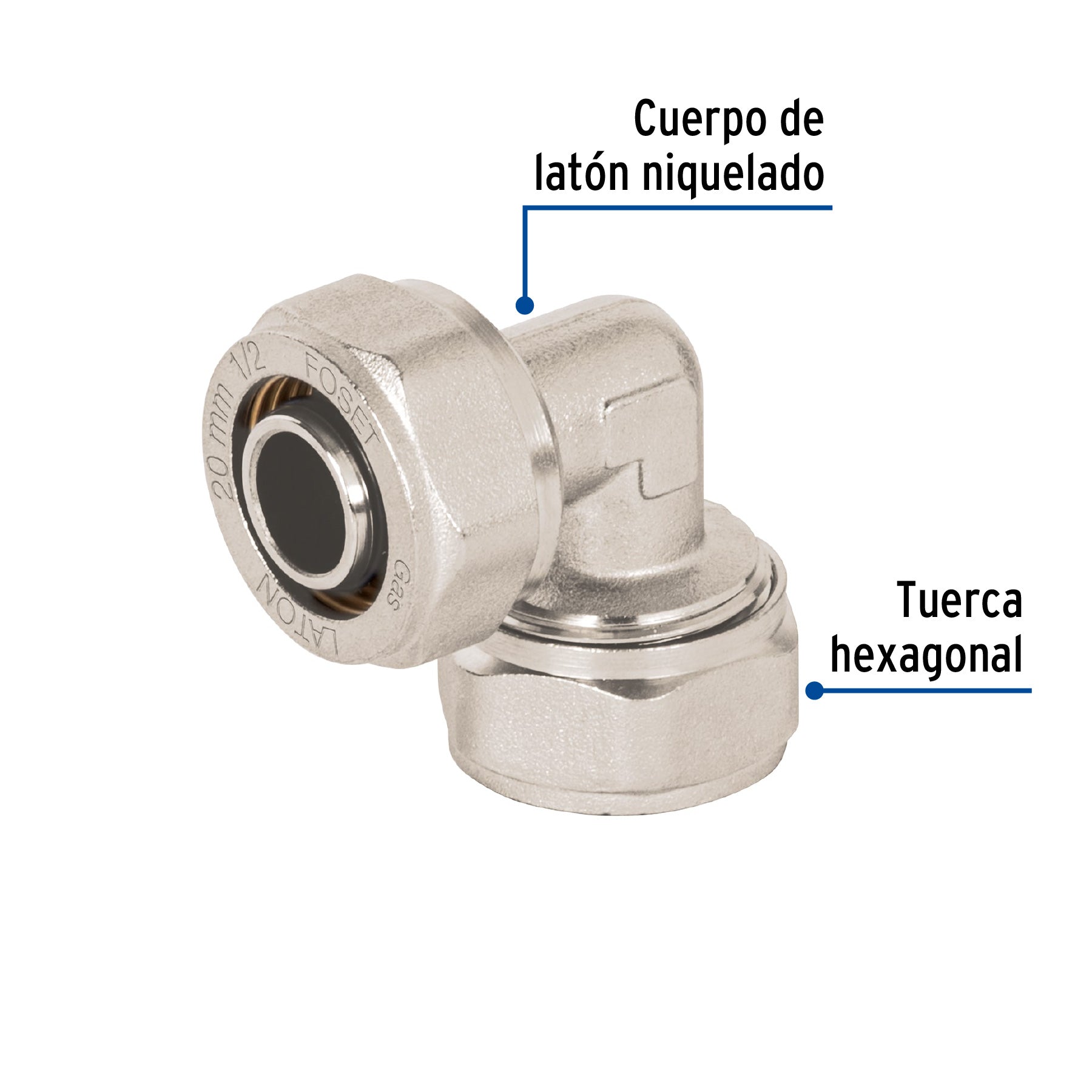 Codo 90° para PEALPE, 1/2', Foset PPG-12C 45919 MM00