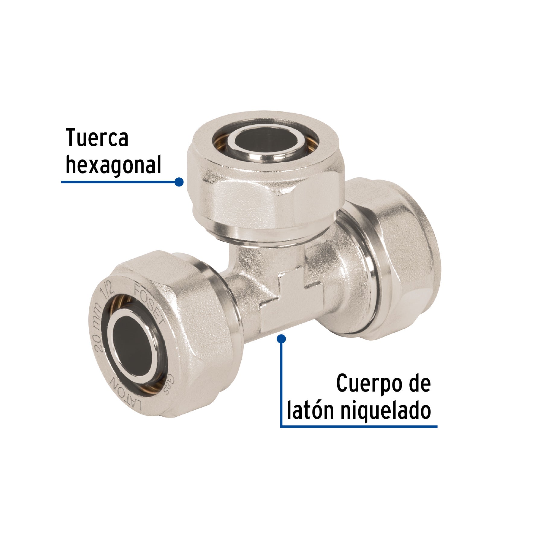 Tee para PEALPE, 1/2', Foset PPG-12T 45928 MM00