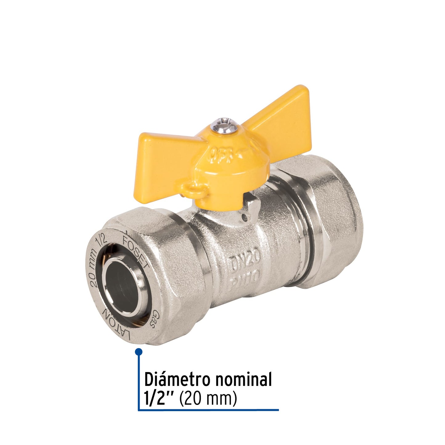 Válvula esfera para PE-AL-PE, 1/2', Foset PPG-12VE 45944 MM00