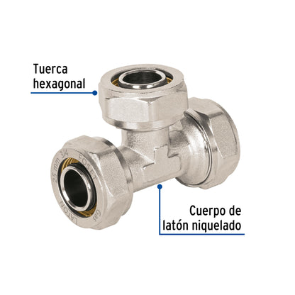 Tee para PEALPE, 3/4', Foset PPG-34T 45929 MM00