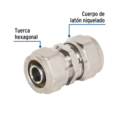 Cople de compresión para PEALPE, 3/8', Foset PPG-38CM 45912 MM00