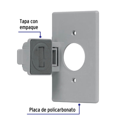 Placa contacto redondo, policarbonato,p/intemperie, Standard PPIN-SES 46411 MM00