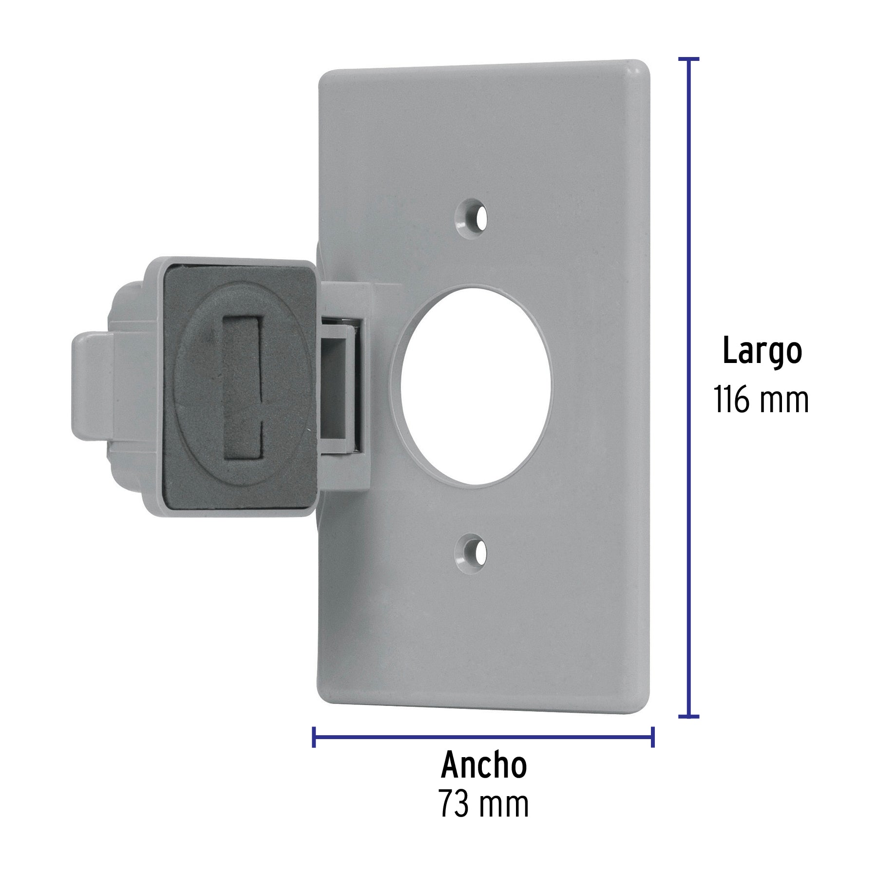 Placa contacto redondo, policarbonato,p/intemperie, Standard PPIN-SES 46411 MM00