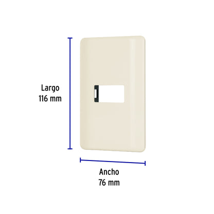 Placa 1 módulo, marfil, línea Volteck Basic PPSE-BI 27231 MM00