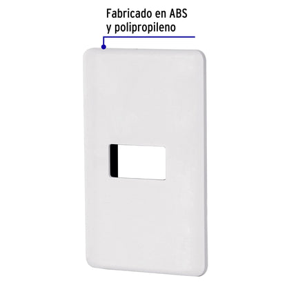 Placa 1 módulo de ABS, blanca, Volteck Basic PPSE-B 27222 MM00