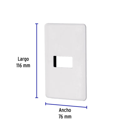 Placa 1 módulo de ABS, blanca, Volteck Basic PPSE-B 27222 MM00