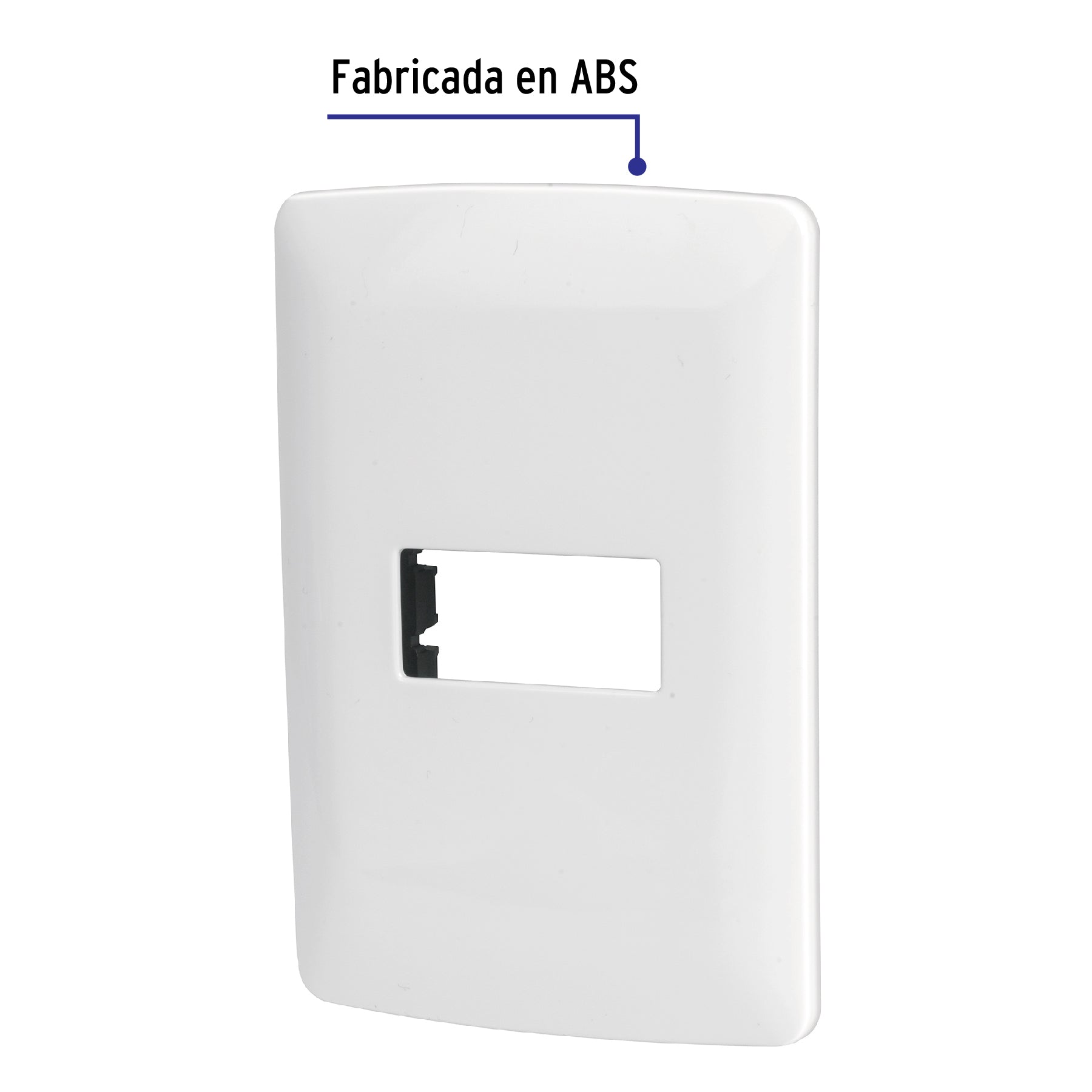 Placa 1 módulo de ABS, línea Italiana, color blanco, Volteck PPSE-IB 48134 MM00