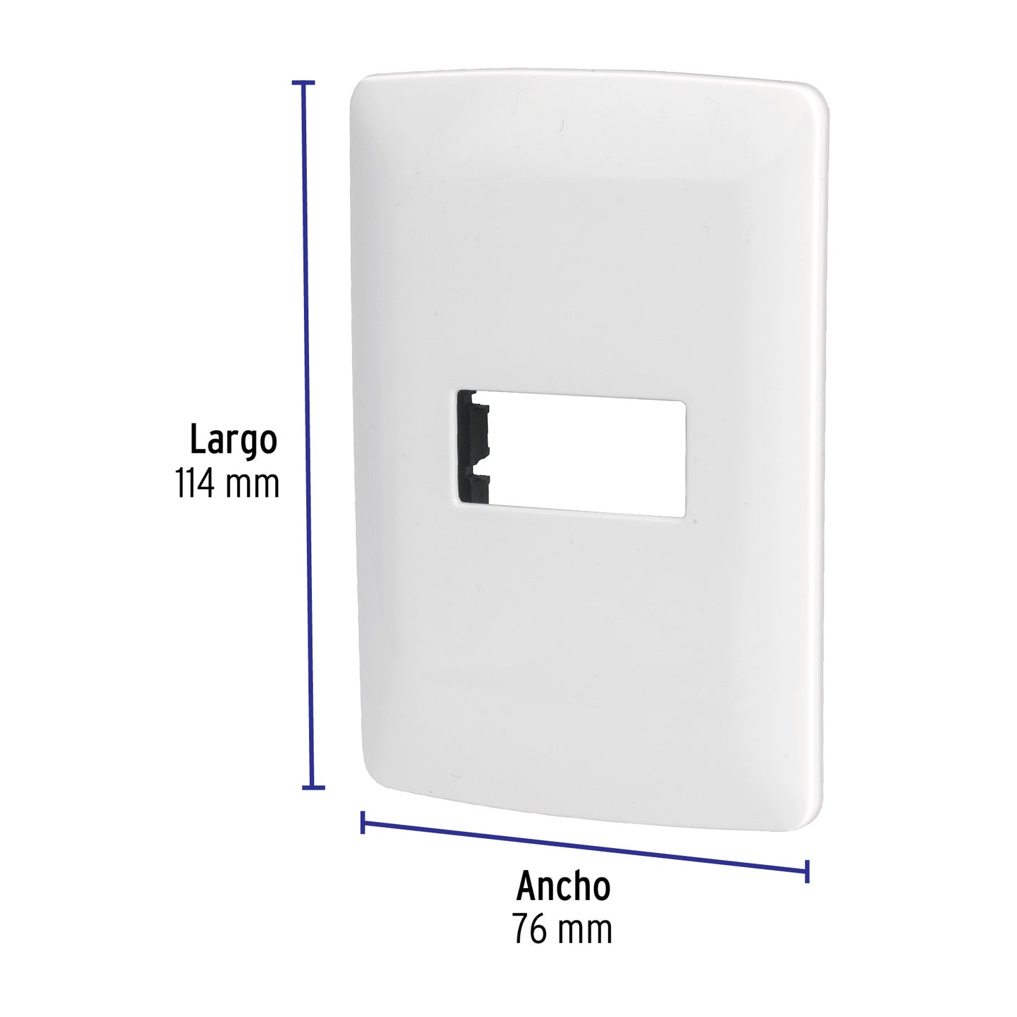 Placa 1 módulo de ABS, línea Italiana, color blanco, Volteck PPSE-IB 48134 MM00