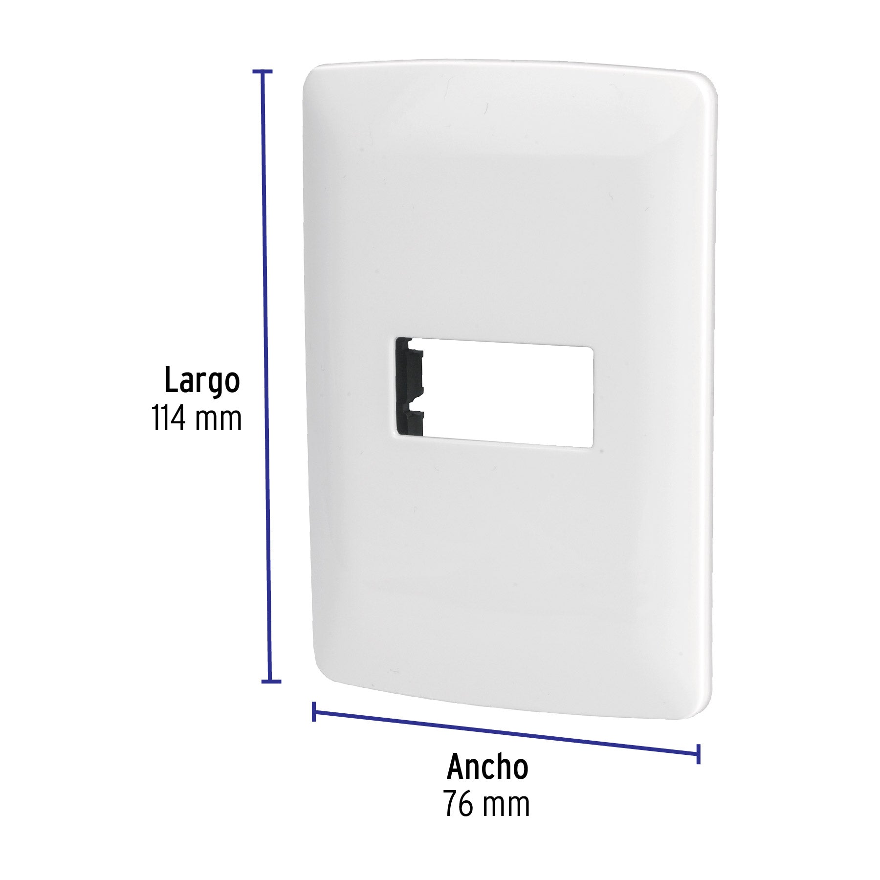 Placa 1 módulo de ABS, línea Italiana, color blanco, Volteck PPSE-IB 48134 MM00