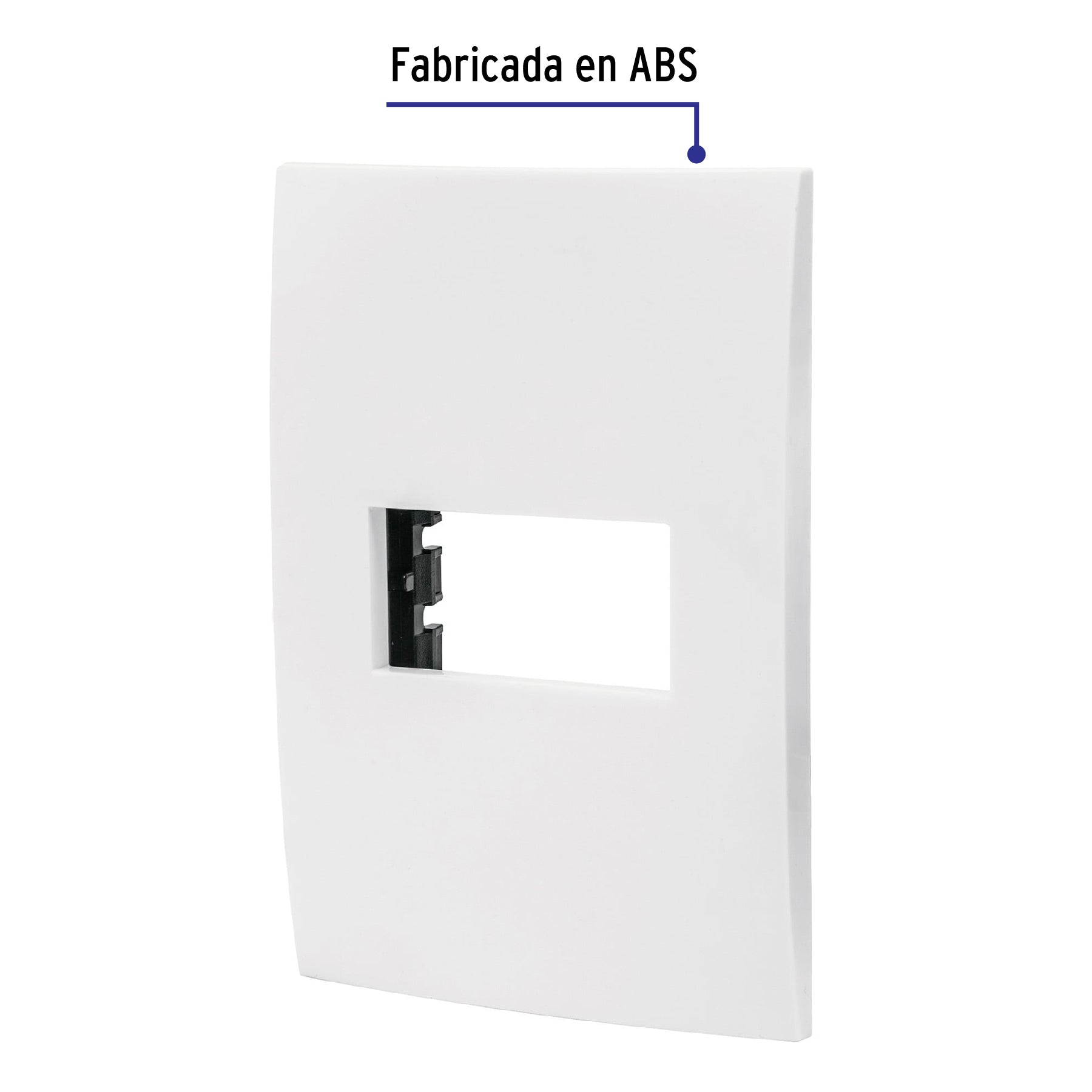 Placa 1 módulo de ABS, línea Oslo, color blanco, Volteck PPSE-OB 48303 MM00