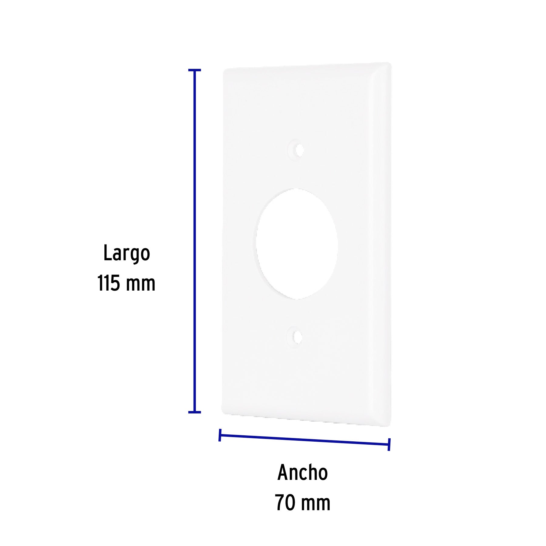 Placa de ABS para contacto redondo, Standard, blanco PPSE-SB 47725 MM00