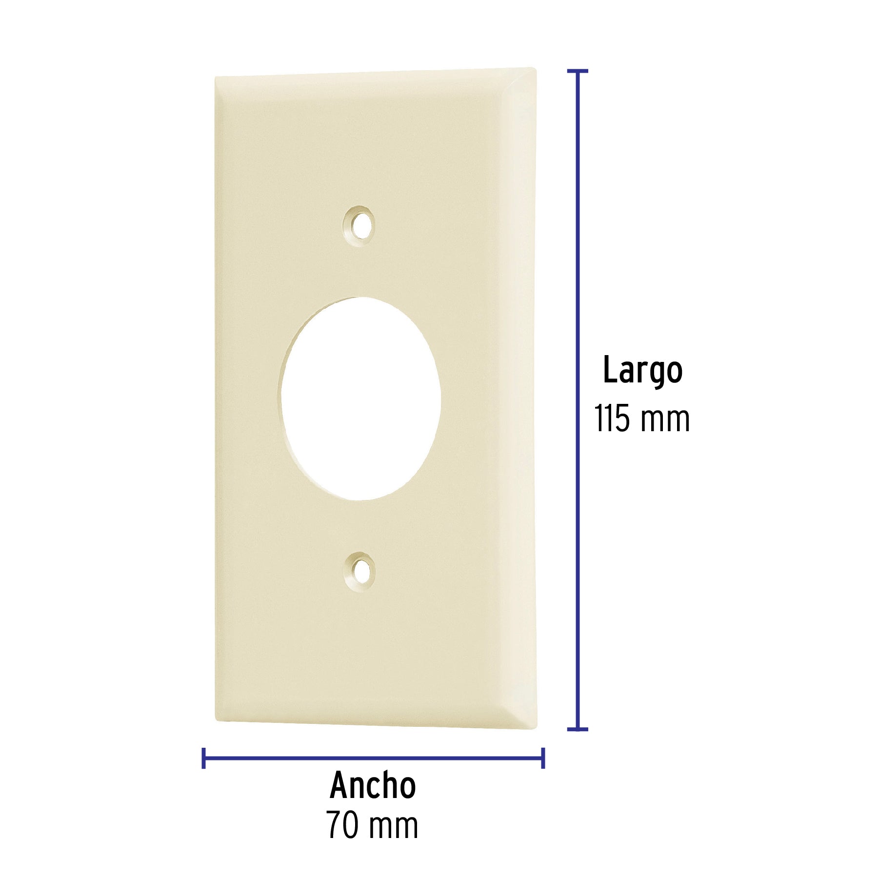 Placa de ABS para contacto redondo, Standard, marfil PPSE-S 46412 MM00