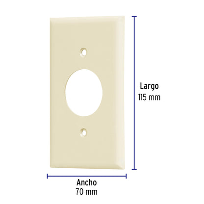 Placa de ABS para contacto redondo, Standard, marfil PPSE-S 46412 MM00