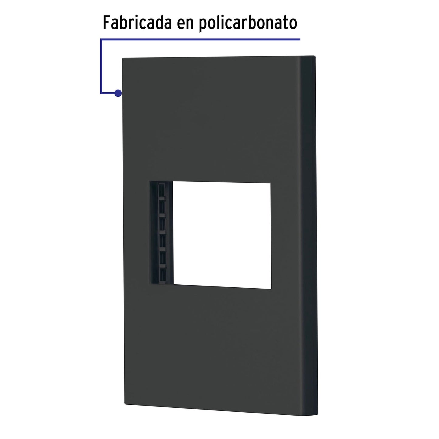 Placa 1 ventana, 1.5 módulos, línea Española, color negro PPSE15-EN 47984 MM00