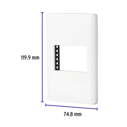 Placa blanca de 1 ventana 1.5 módulos, línea Lisboa, Volteck PPSE15-LB 47938 MM00