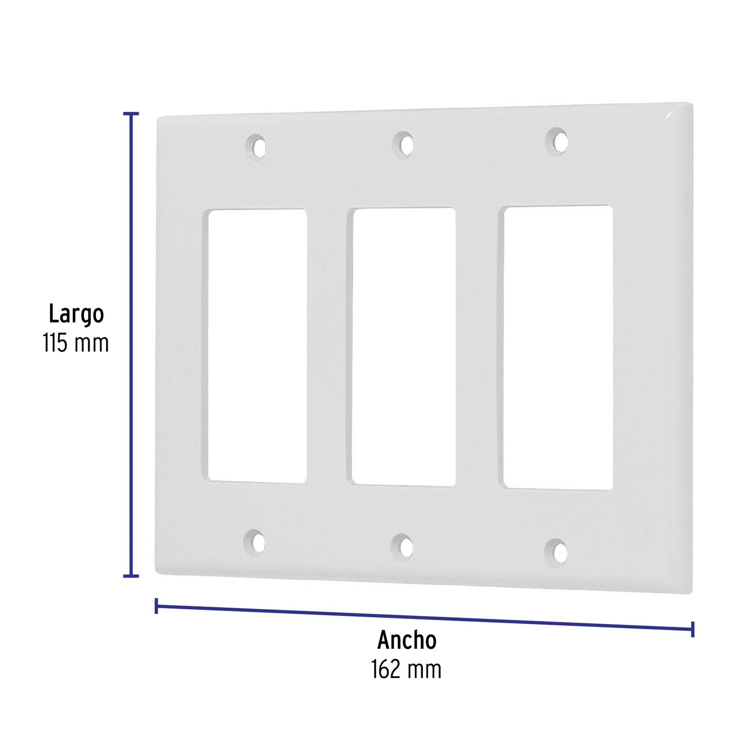 Placa 3 ventanas, de policarbonato, línea Classic, Volteck PPTR-CL 46420 MM00