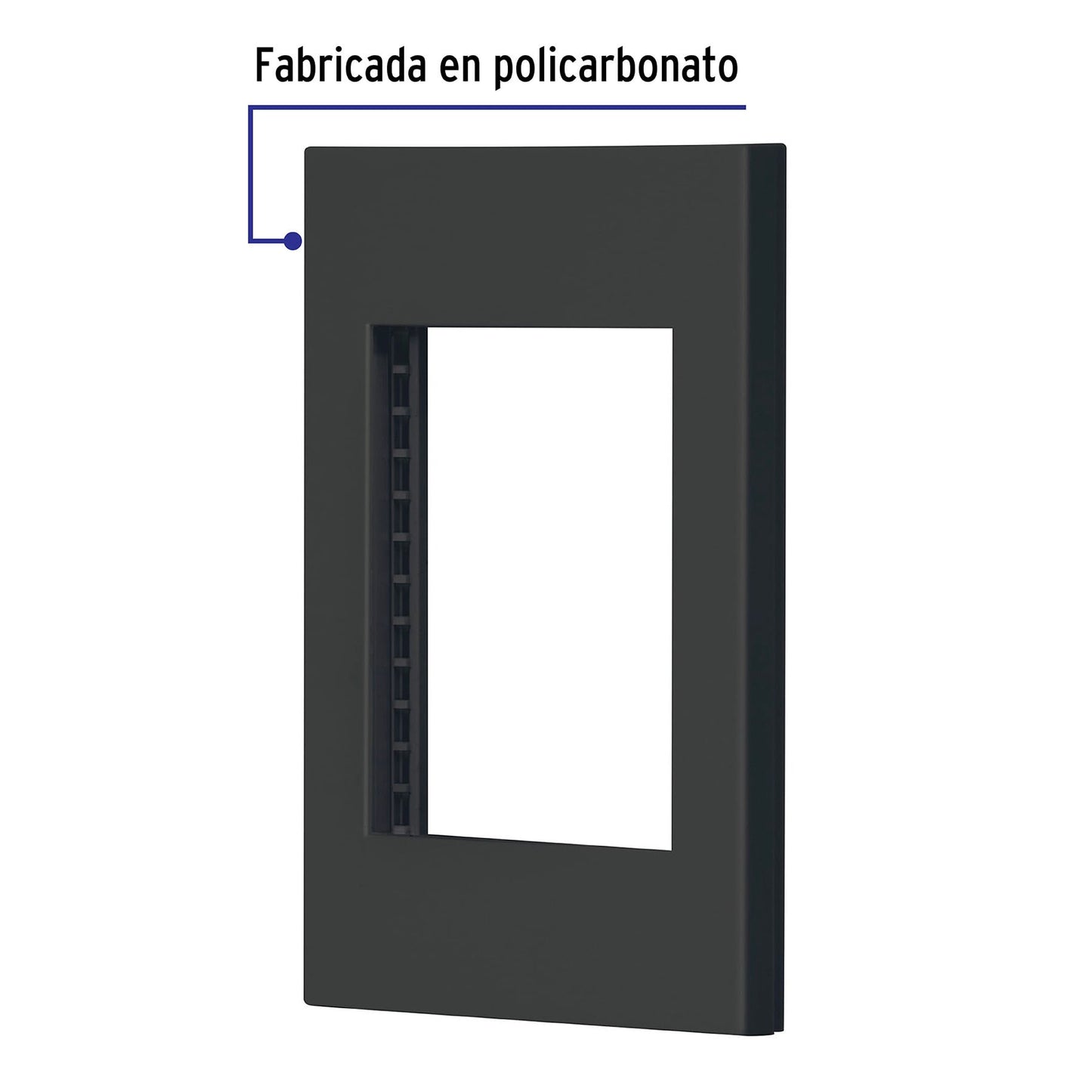 Placa 1 ventana, 3 módulos, línea Española, color negro PPTR-EN 47983 MM00