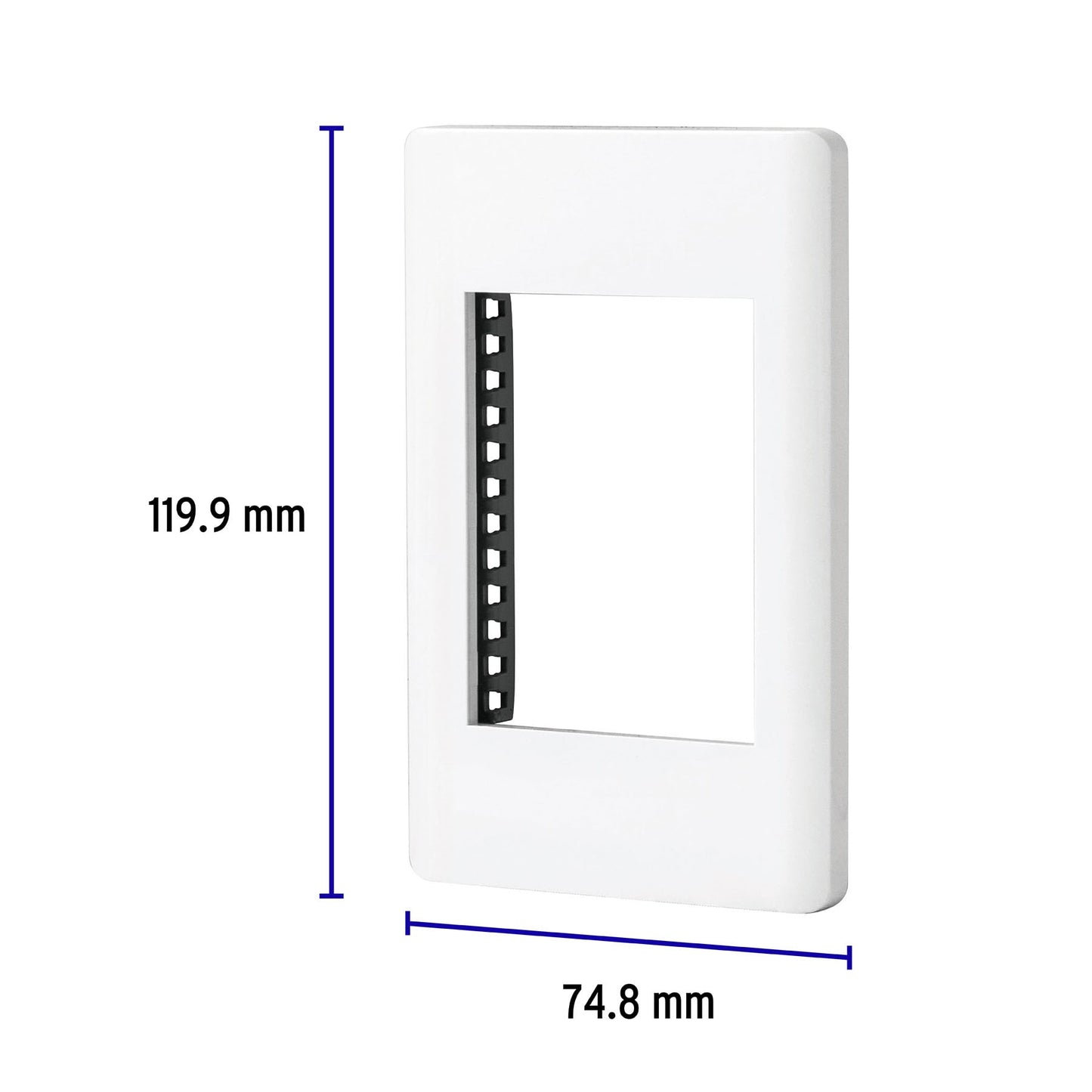 Placa blanca de 1 ventana 3 módulos, línea Lisboa, Volteck PPTR-LB 47939 MM00