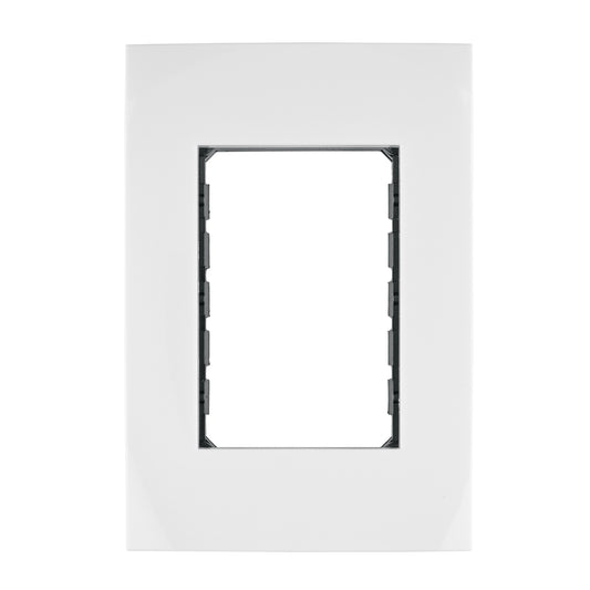 Placa 3 módulos de ABS, línea Oslo, color blanco, Volteck PPTR-OB 48305 MM00