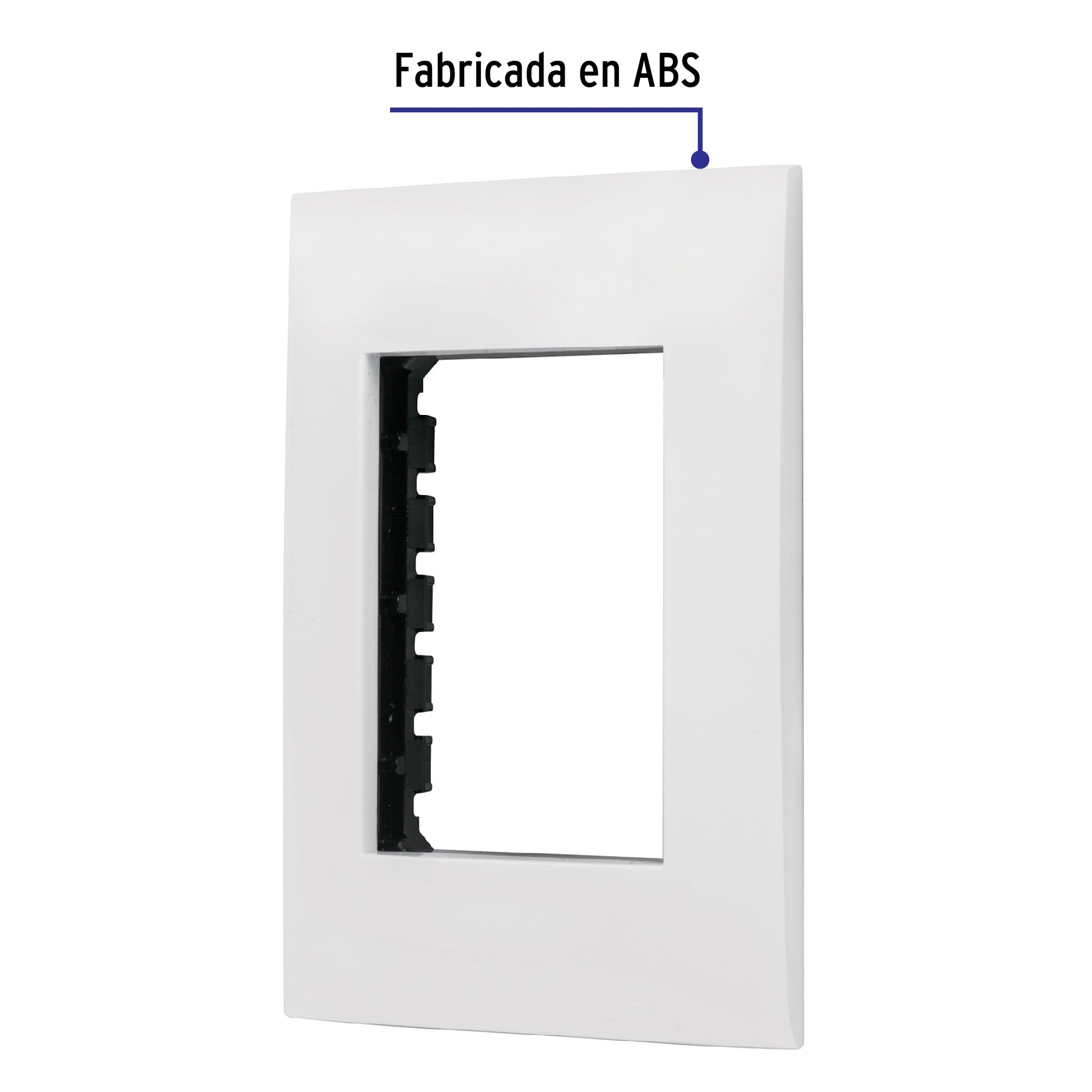 Placa 3 módulos de ABS, línea Oslo, color blanco, Volteck PPTR-OB 48305 MM00