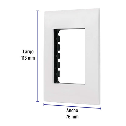 Placa 3 módulos de ABS, línea Oslo, color blanco, Volteck PPTR-OB 48305 MM00