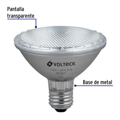 Lámpara de halógeno 75 W tipo PAR 30, en caja, Volteck PR-3075 47248 MM00