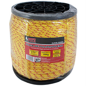 SOGA DE POLIPROPILENO DE 5/16" (8 MM), COLOR AMARILLO/ROJO, ROLLO CON 20KG