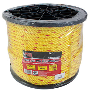 SOGA DE POLIPROPILENO DE 5/8" (16 MM), COLOR AMARILLO/ROJO, ROLLO CON 26KG