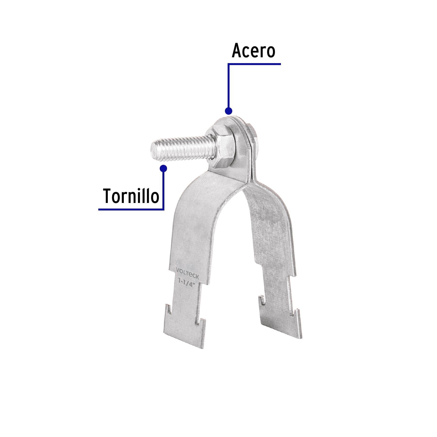 Abrazadera para unicanal de 1 1/4', Volteck PU-114A 46425 MM0