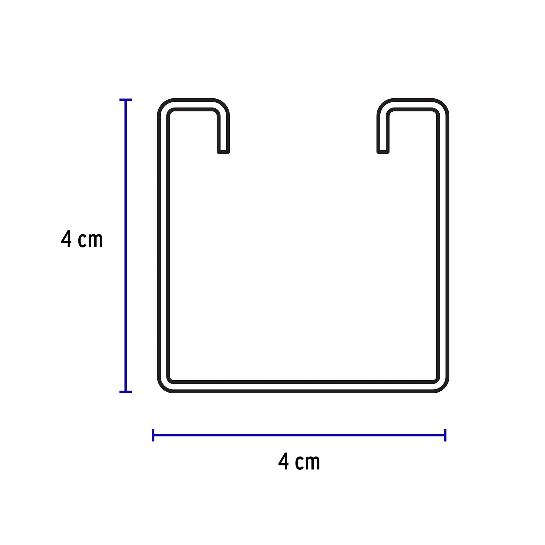 Perfil unicanal sólido de 3 m, 4 x 4 cm, calibre 14, Volteck PU-144S 47764 MM1