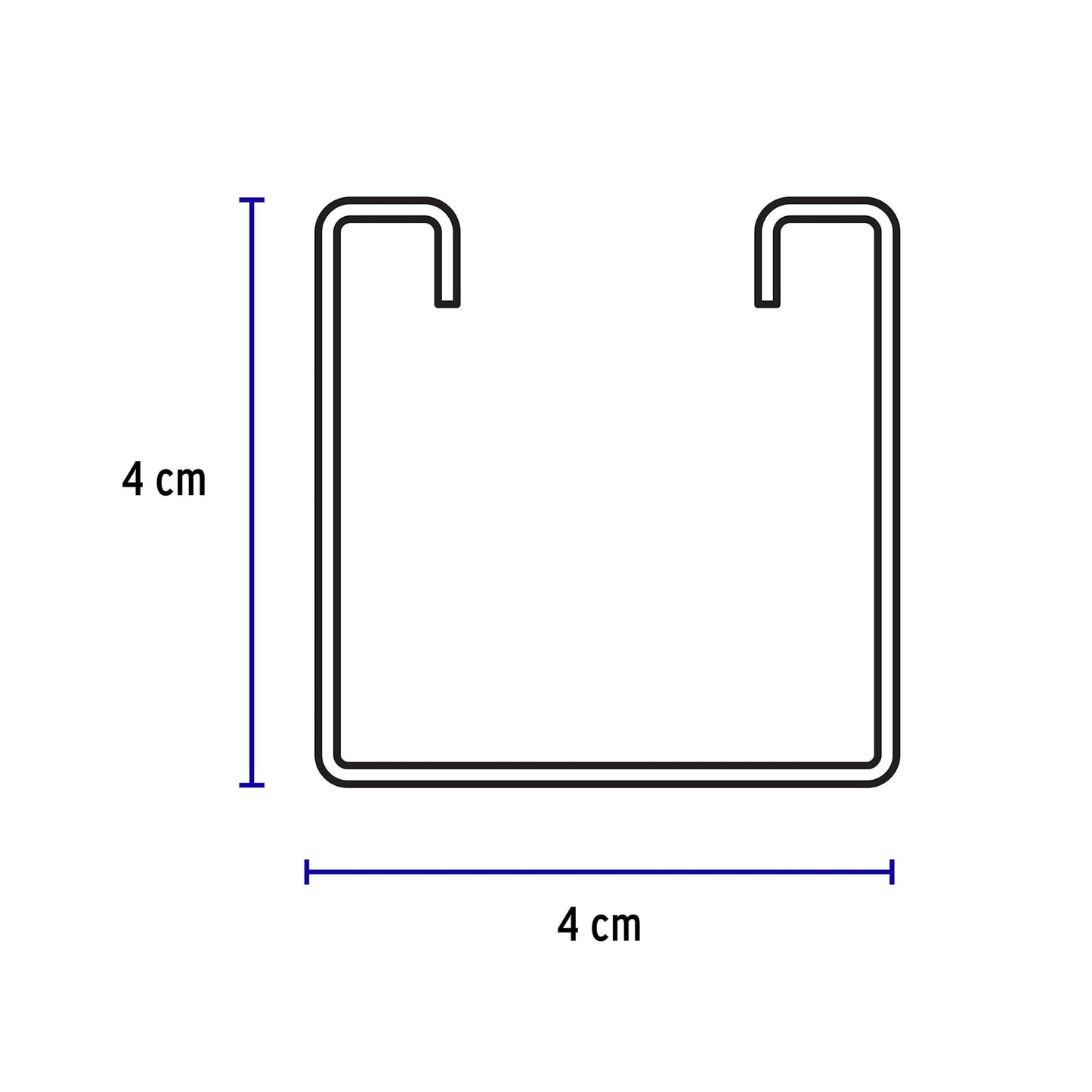 Perfil unicanal sólido de 3 m, 4 x 4 cm, calibre 16, Volteck PU-164S 47760 MM1